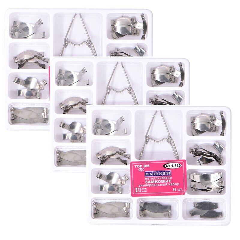 Dental Saddle Contoured Matrices Matrix 35μm/50μm with Springclip TOR VM № 1.330