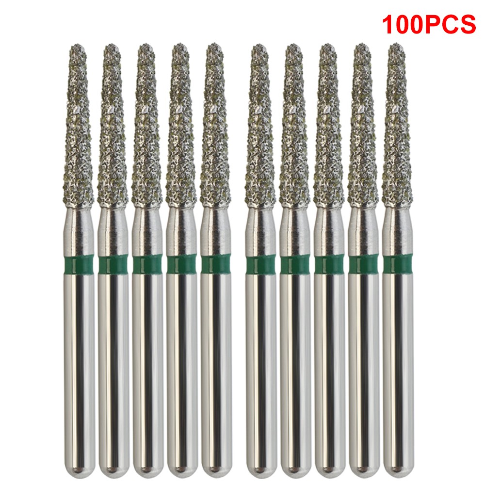 100PC Dental Burs Diamond Bur FG 856/016C Round End Taper Coarse Grit High Speed