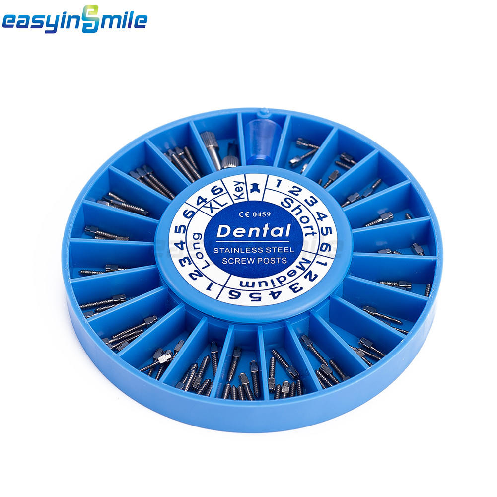 120pc Dental Screw Post Completed Silver/Gold Plated Endo Conical Pin Fiber Post