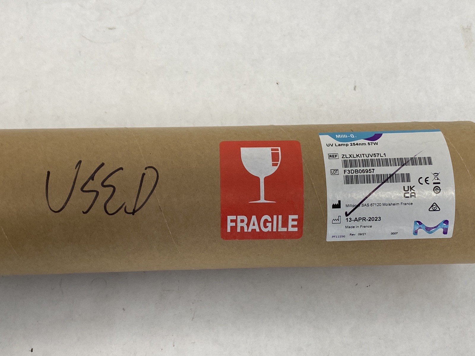 Used MILLIPORE Milli-Q UV Lamp 254nm 57w for HX/HX SD Systems ZLXLKITUV57L1