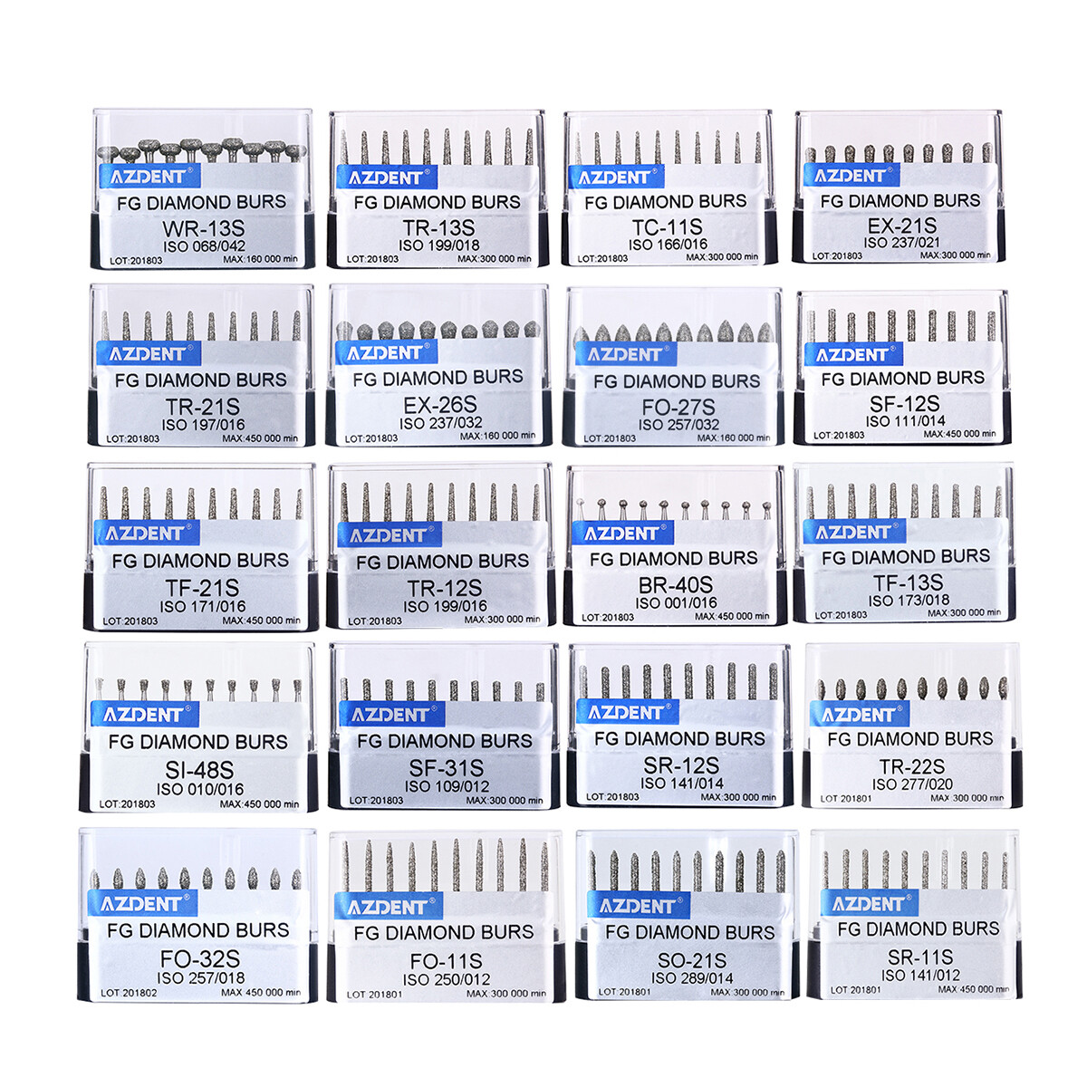 AZDENT Dental Super Coarse Diamond Burs FG for High Speed Handpiece