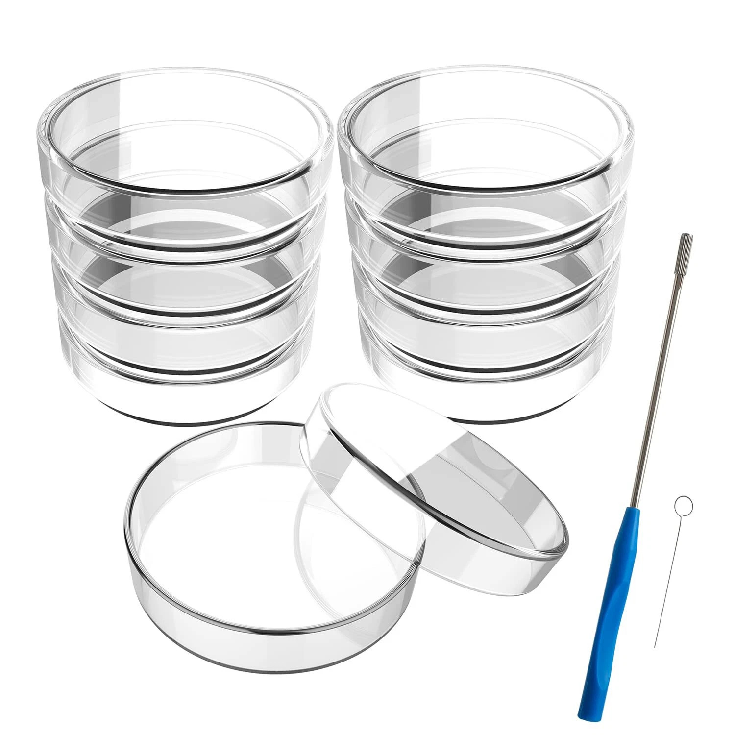 100/90/60mm Glass Petri Dishes with Lids Autoclavable Lab Petri Plates Reusable