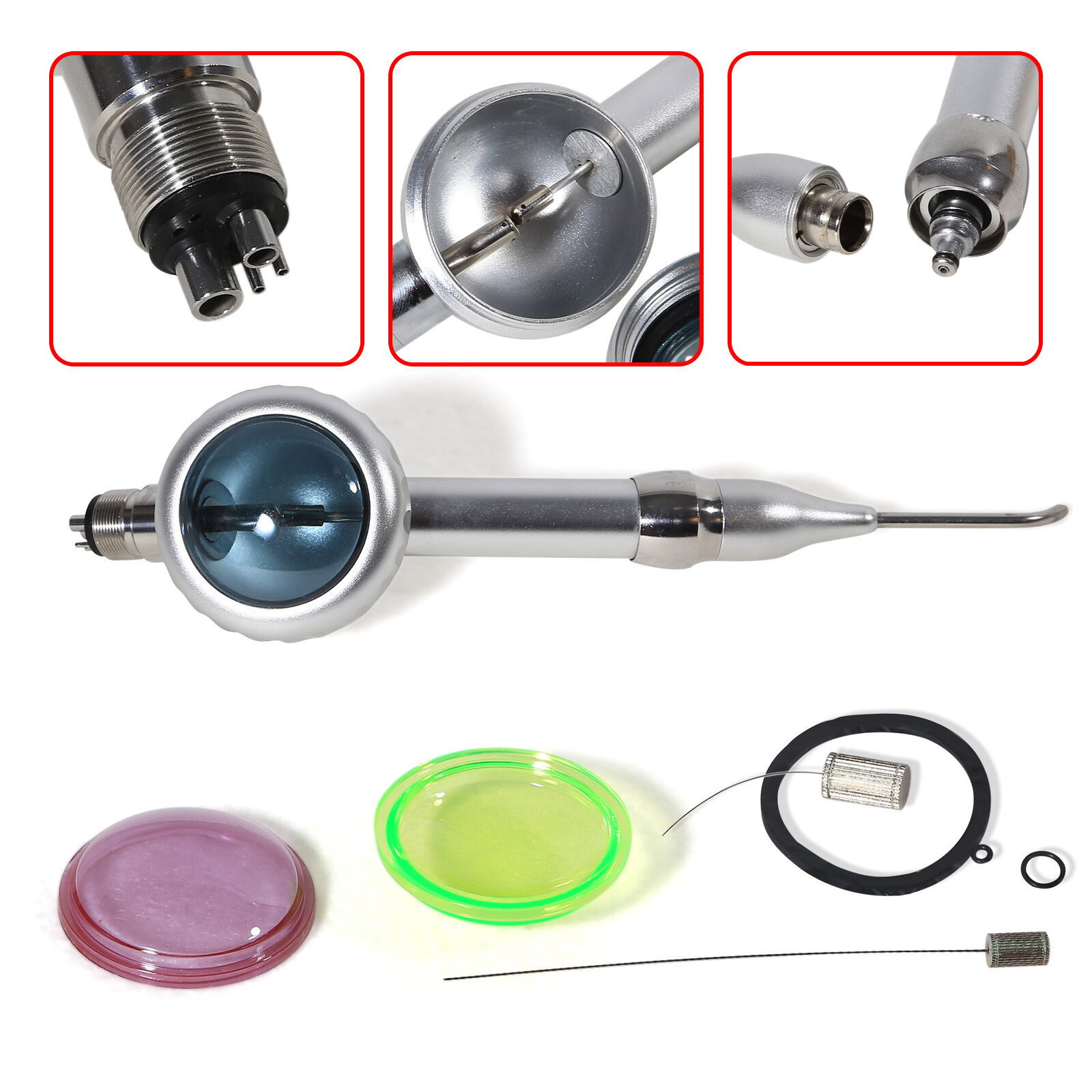 Dent Polisher Air flow Polishing prophy jet Handpiece teeth sand white2/4Holes