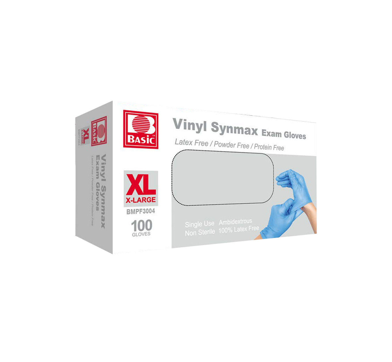 Basic 1000 PCS Blue Vinyl Exam Gloves XL-SIZE