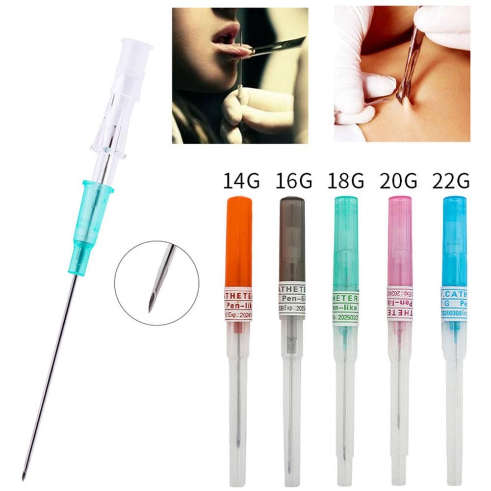 20/100pcs Disposable Sterilized IV Cannula 14-22G Piercing Tool For Ear Eyebrow