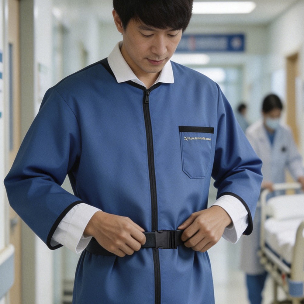 0.35mmPb X-Ray Lead Apron Gel Coat Long Sleeve Radiation Protective Medical M