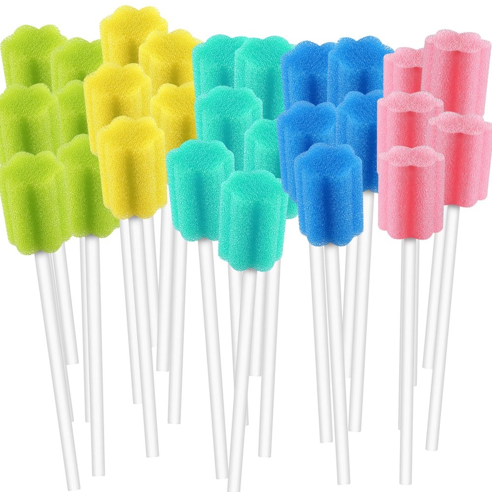 250 Count Unflavored Disposable Oral Swabs, Tooth Shape for Oral Cavity Clean…