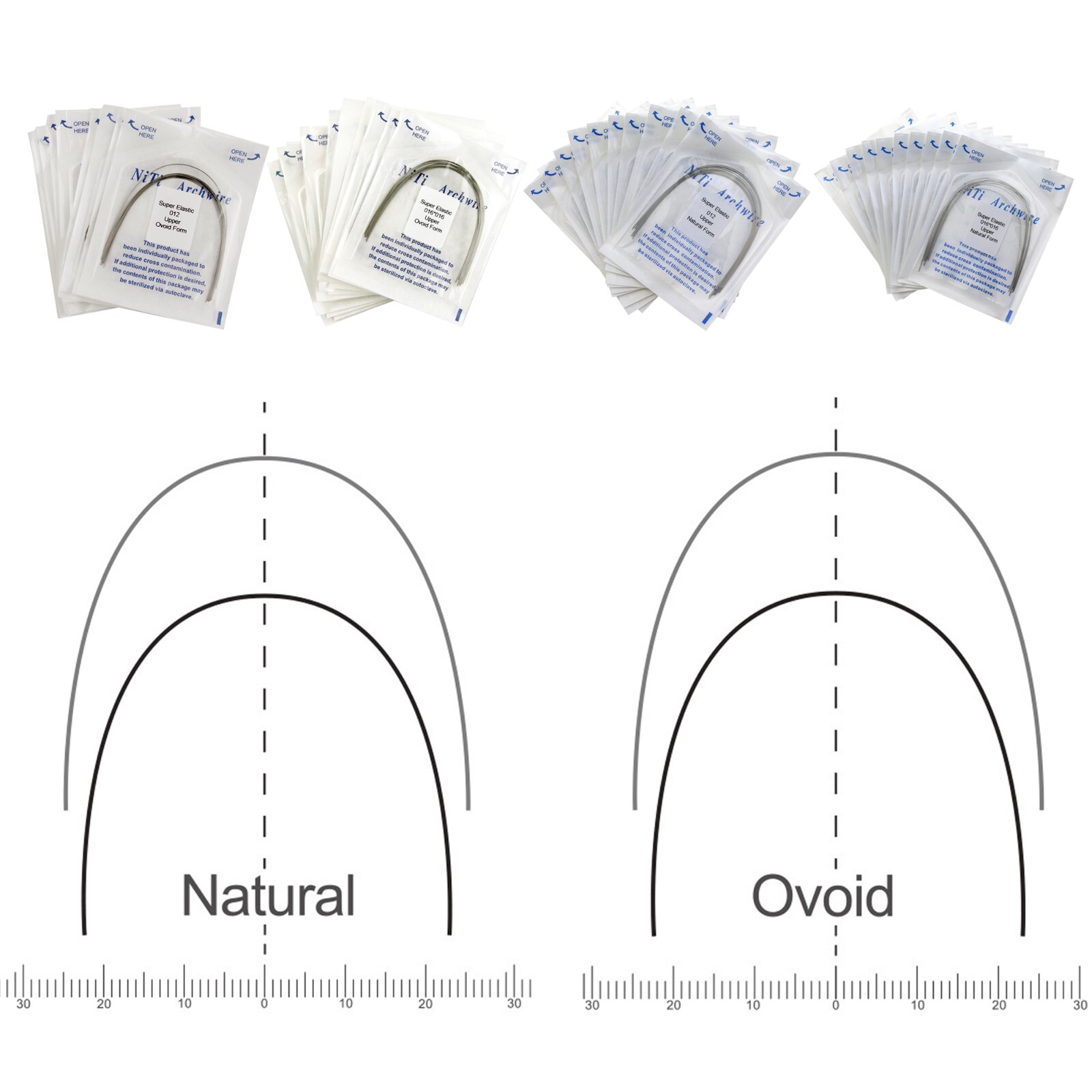 Dental Orthodontic ArchWire Super Elastic NiTi Stainless Steel Round Rectangular