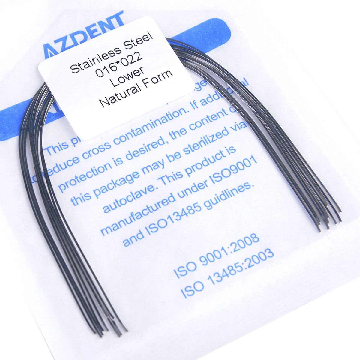AZDENT Alambre de Arco Rectangular Dental de Acero Inoxidable para Ortodoncia 16