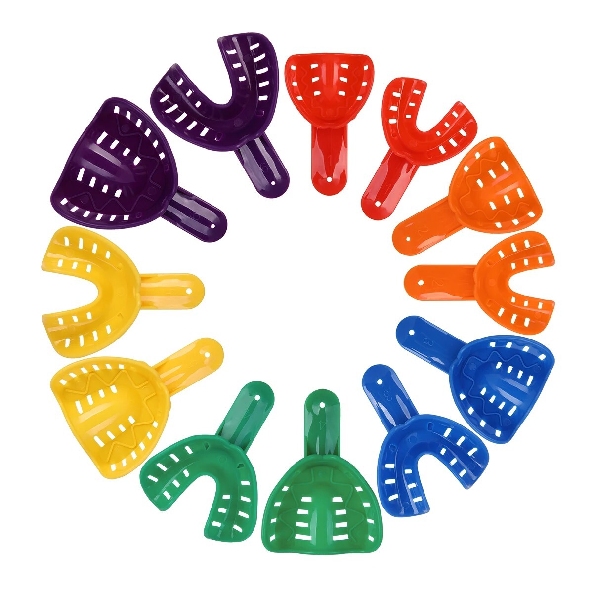 Dental Impression Trays Plastic Disposable Teeth Holder Kit L/M/S For Adults/Kid