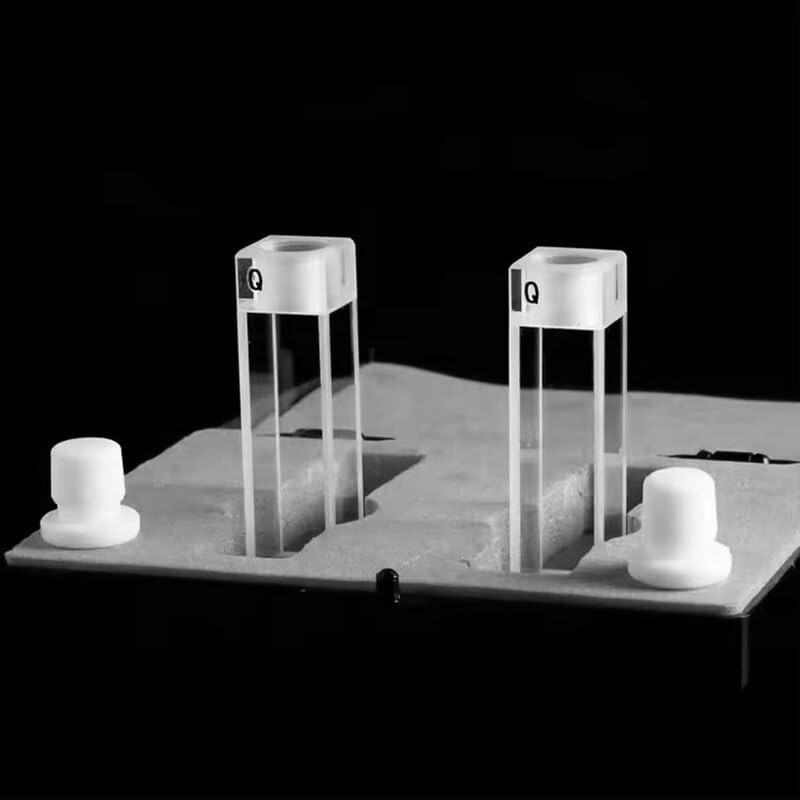 Q-214 Fused Quartz Fluorescence Cuvette With Teflon Stopper with Round Bottom.