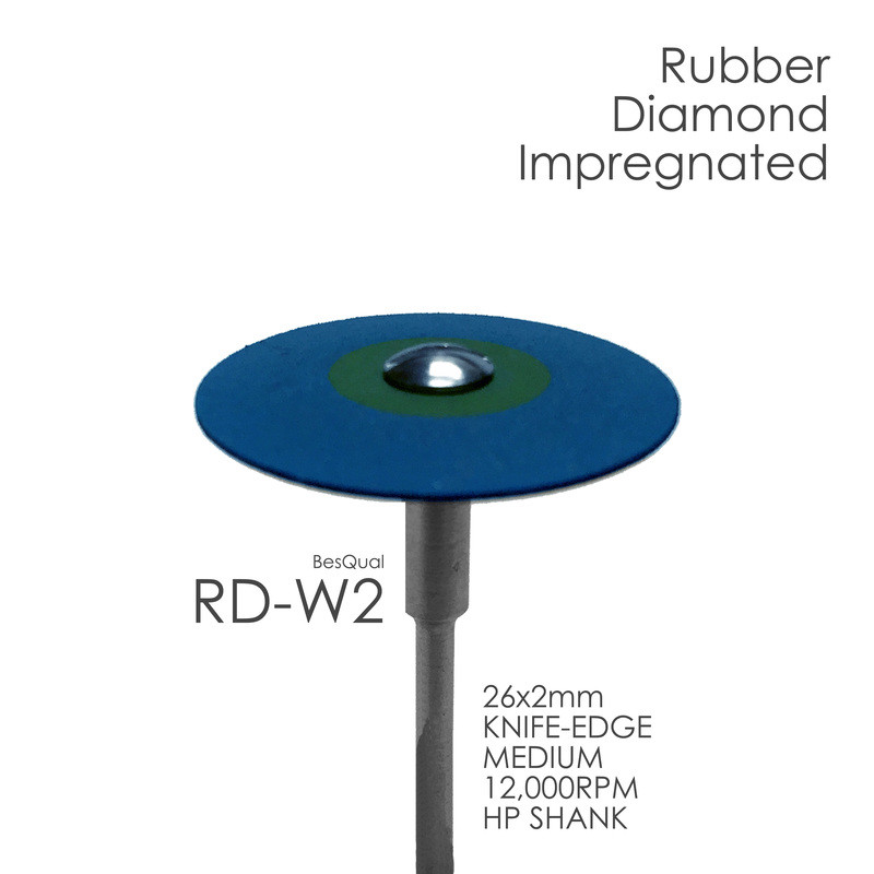Dental Lab 5-pc Diamond Rubber Wheel RD-W2 Medium Grit for zirconia porcelain