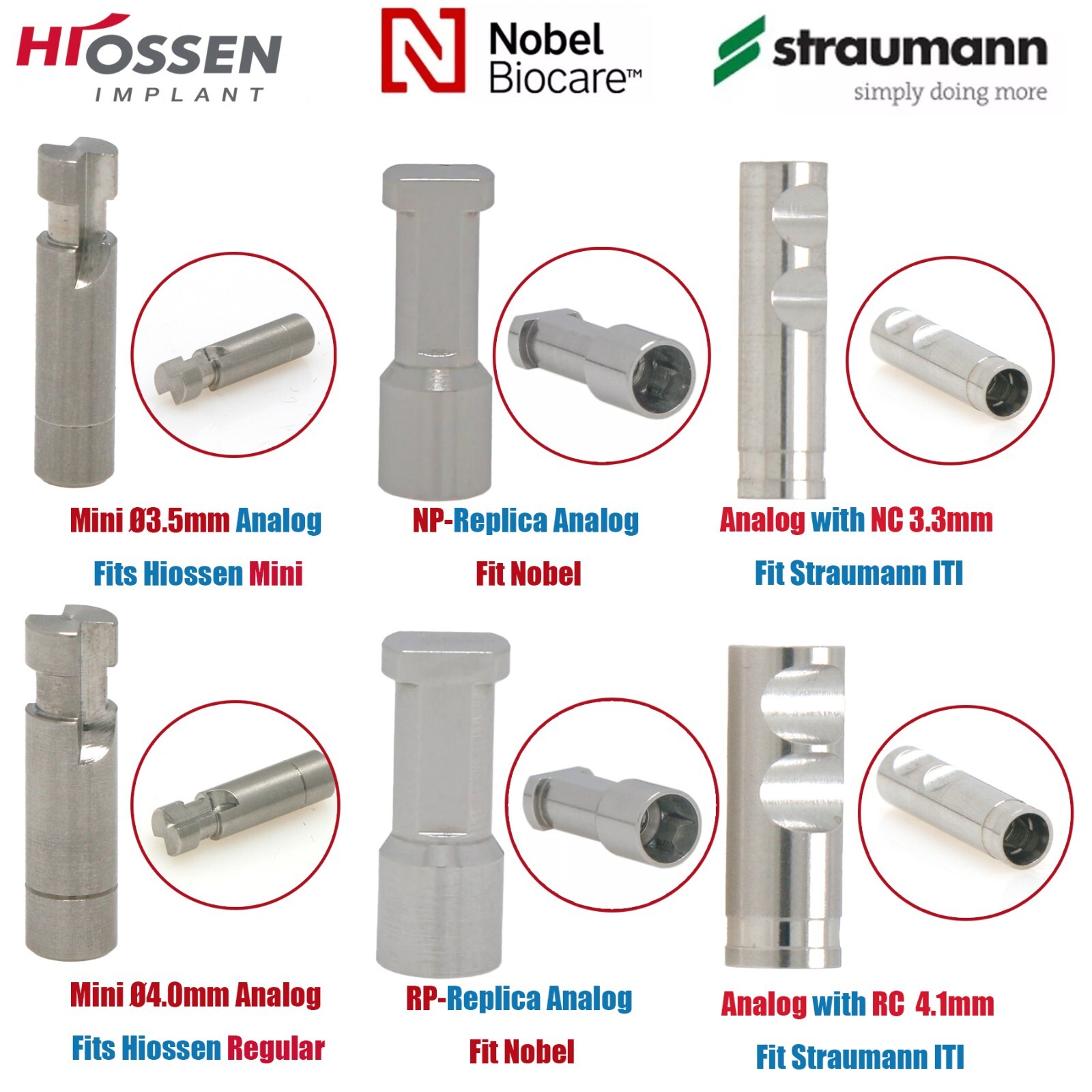 Dental Scan Body 3D Implant Analog for Nobel Straumann Osstem CAD/CAM Impression