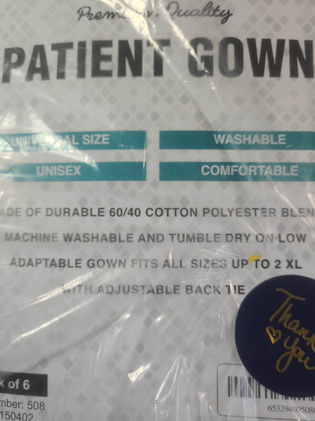 Profoundcare Patient Gown Universal Size Unisex 6 Per/ Unopened Package Up To 2X