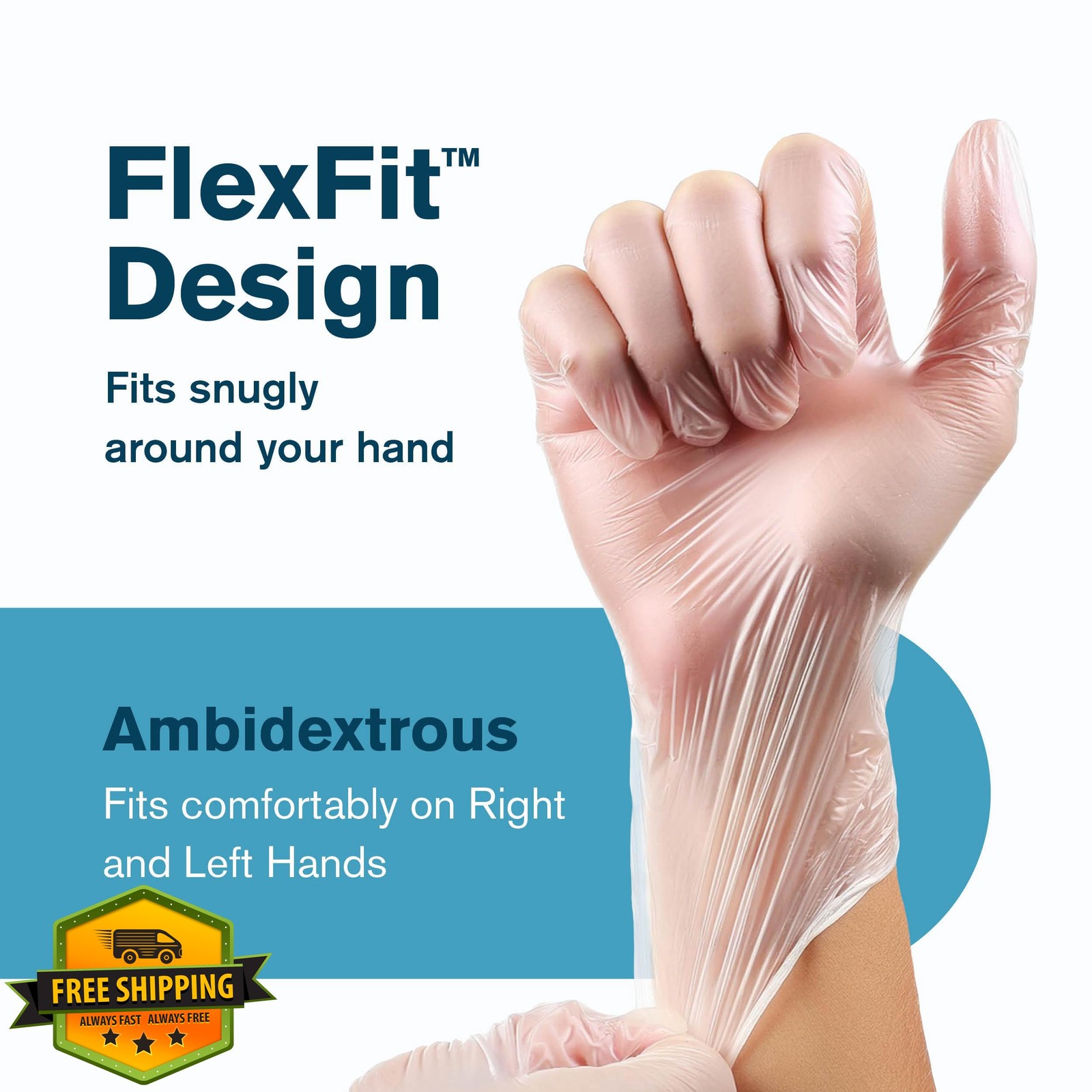 Ridex Vinyl Gloves Large 1000 Count Clear