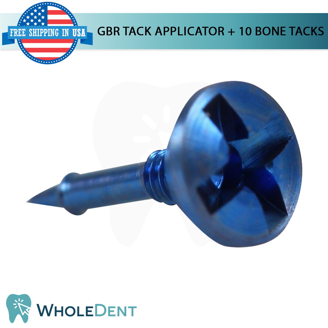 GBR 10x Bone Tack + Applicator Set Mesh Membrane Fixation Tac, Dental Implant
