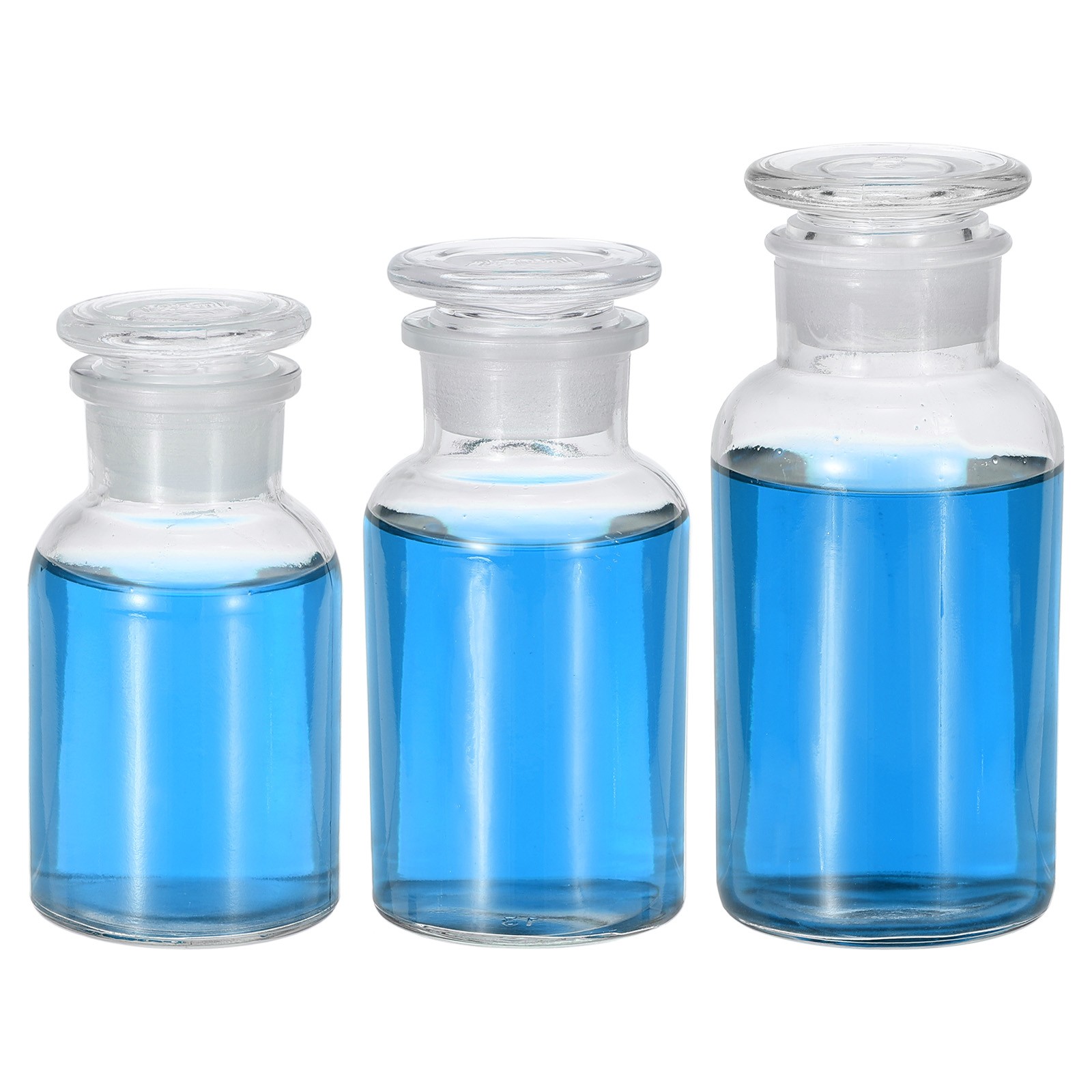 125/250/500ml Glass Wide Mouth Reagent Media Bottle with Ground Stopper, Clear