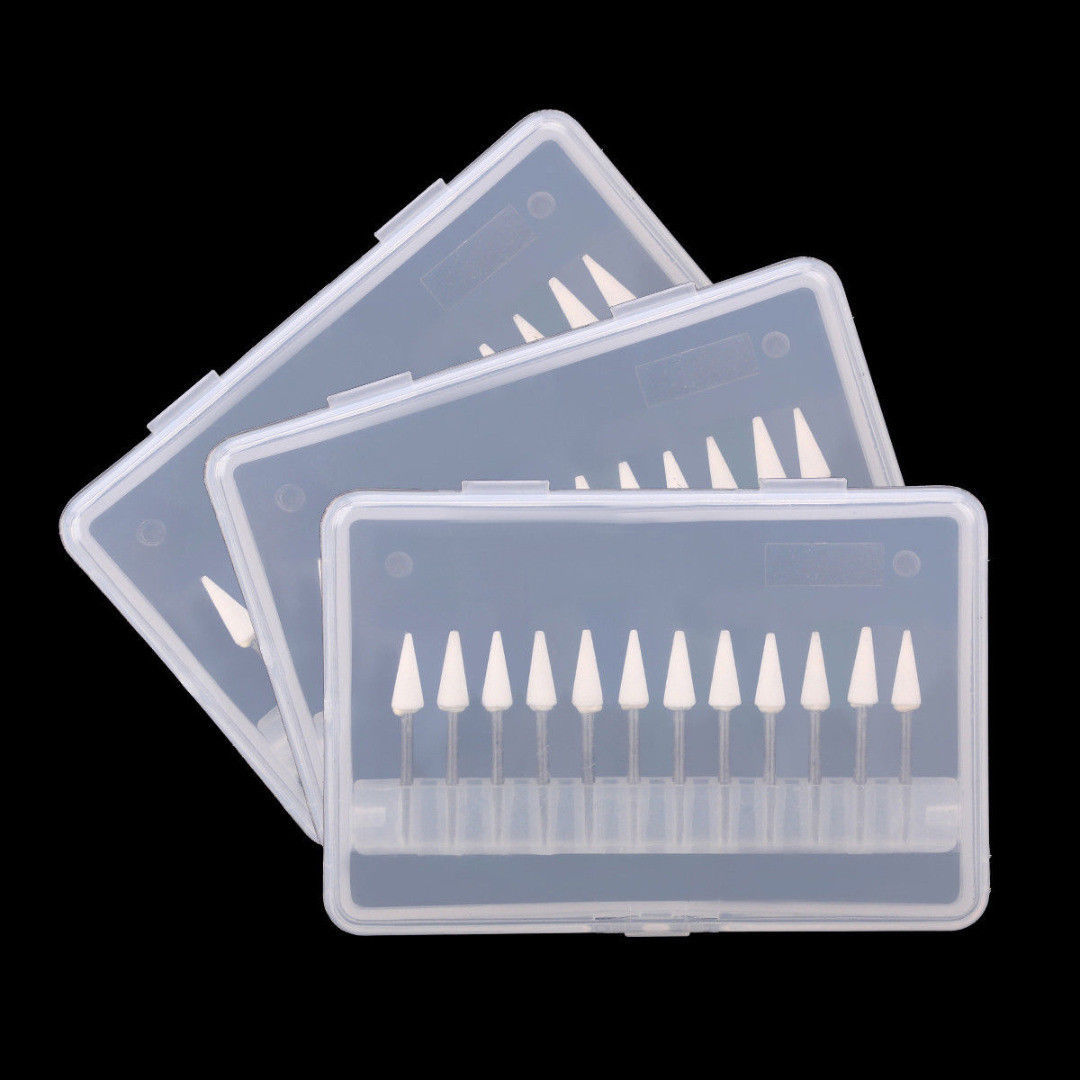 Dental White Stone Porcelain Resin Handpiece Polishing Burs FG Cone/Flame/Round