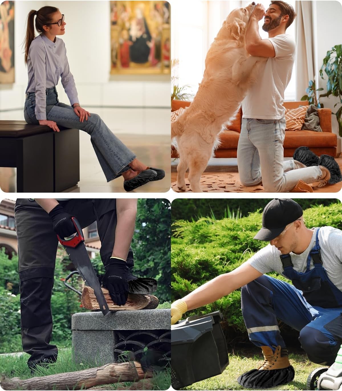 X-Large 50 Pack Shoe Covers Disposable Non-Slip, Breathable Booties for Indoors