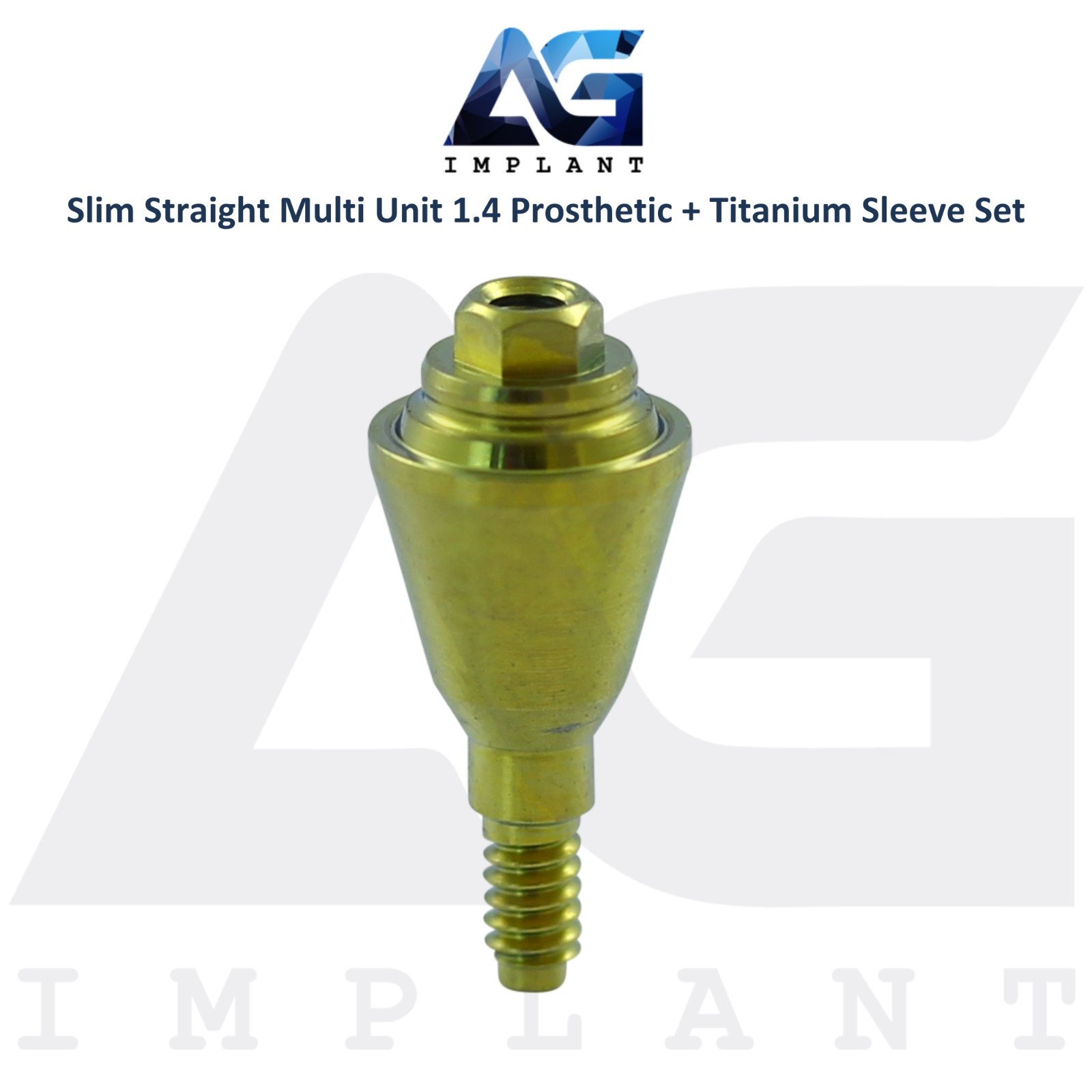 10 Straight Multi Unit 1.4 Prosthetic Titanium Sleeve Set Slim Int Hex 2.0mm