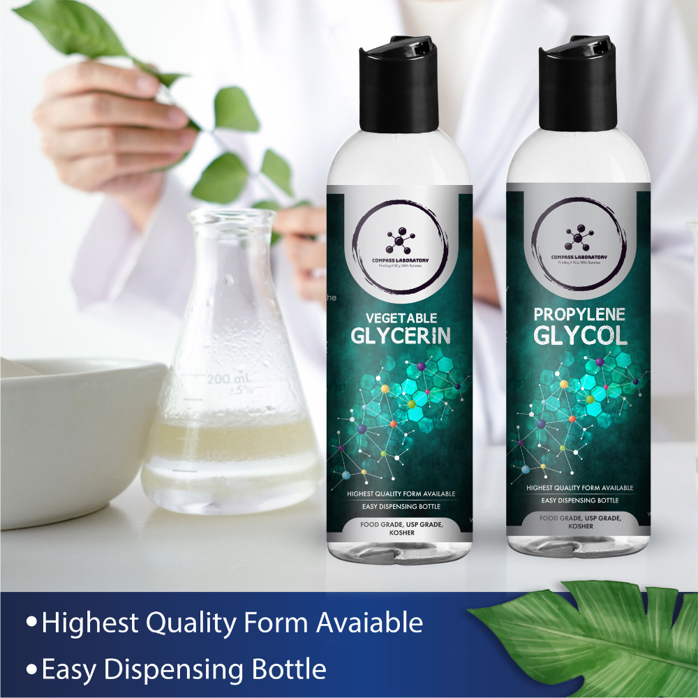 Compass Laboratory Propylene Glycol and Vegetable Glycerin 2 Pack Bundle 500 mL