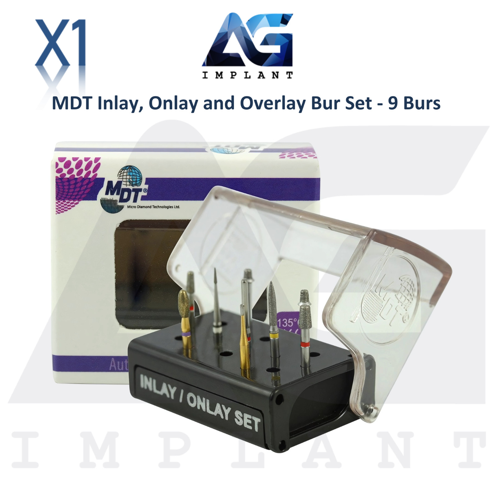 MDT Inlay, Onlay and Overlay Bur Set Cavity Depth Control Dental Restoration