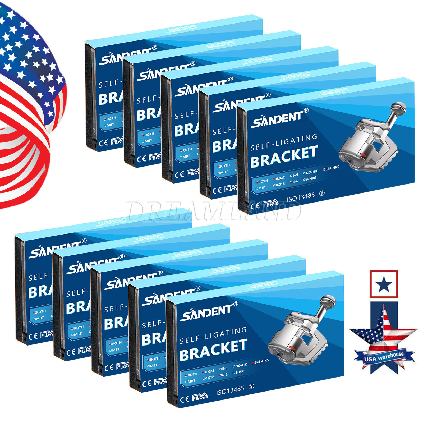 Dental Orthodontic Brackets Passive Self-Ligating Brace Roth.022 Hook 345
