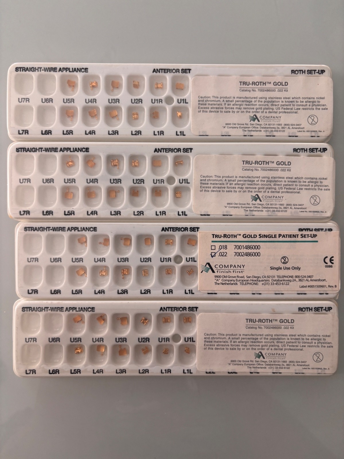 TRU-ROTH Gold Orthodontic Bracket Kit Anterior Set – New Sealed – Dental Supply