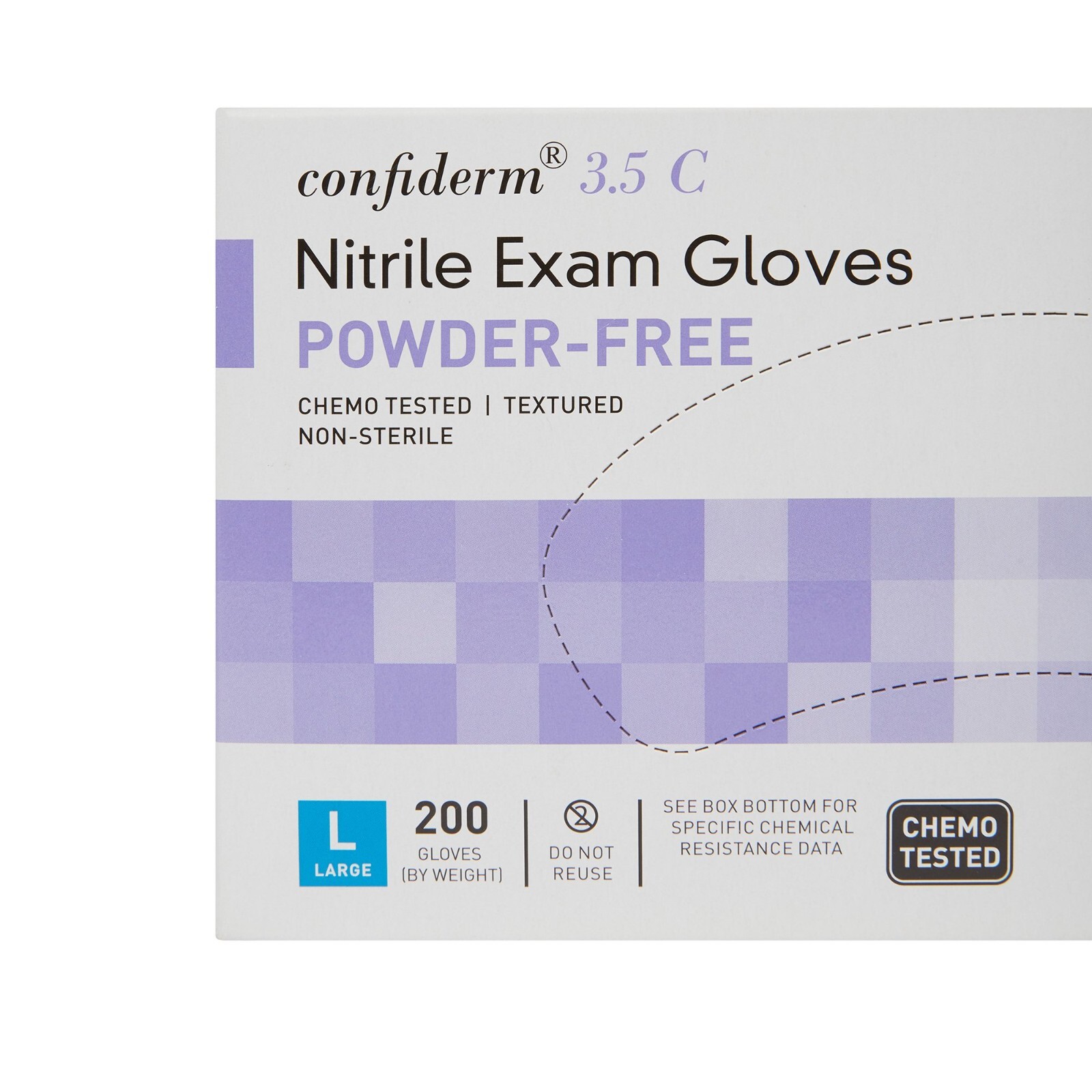 McKesson (14-6978C) Confiderm 3.5C Exam Glove Powder Free LARGE, 200 Ct