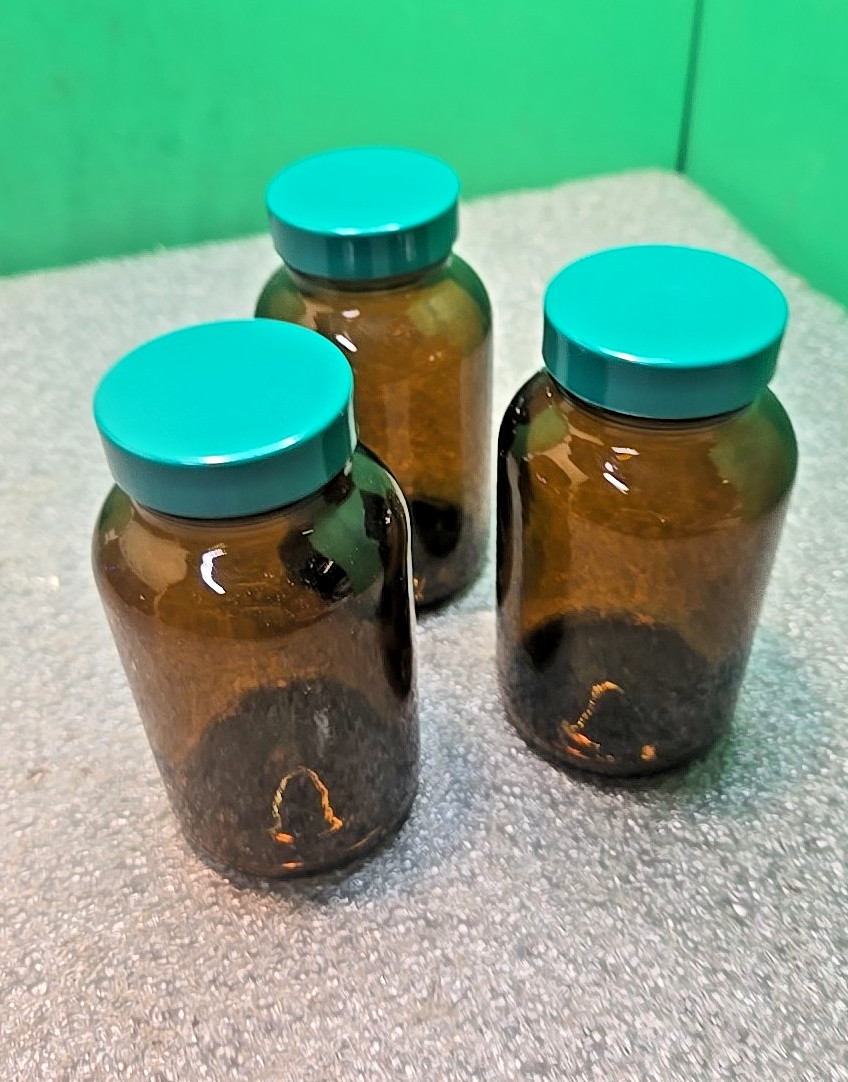 Lot Of 3 x 250mL Amber Wide Mouth Packer Qorpak Bottles by VWR 16180-262