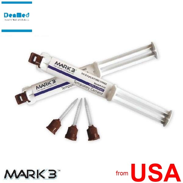 MARK3 Temporary Non-Eugenol Cement, 2 x 5ml Automix Syringes (1:1) and 20 425699