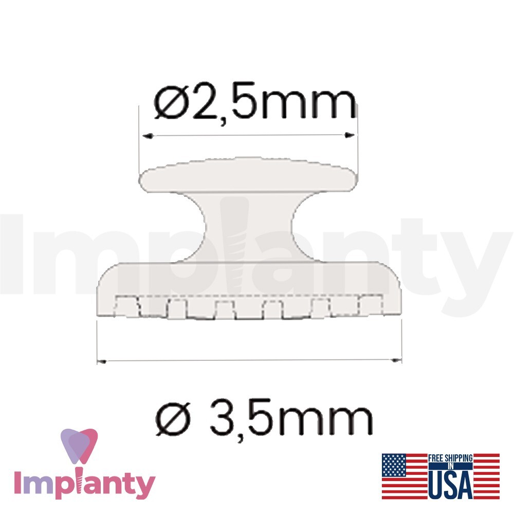 Morelli Orthodontic Metal Lingual Buttons Ø3.5mm Dental 10pcs Bonding Convex