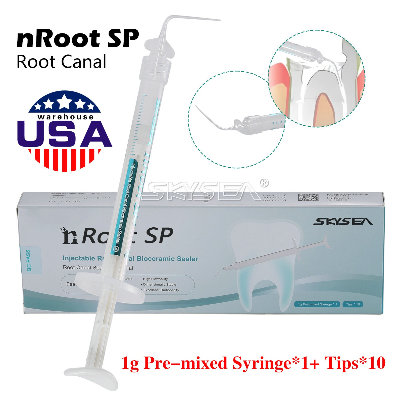 1g SP Dental Injectable Root Canal Bioceramic Sealer Endodontic Sealing Filling