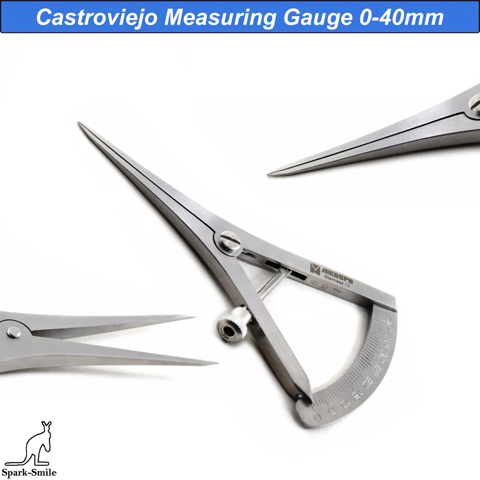 Dental Implant Castroviejo Bone Caliper 9/40 Measuring Gauge Orthodontic Tools