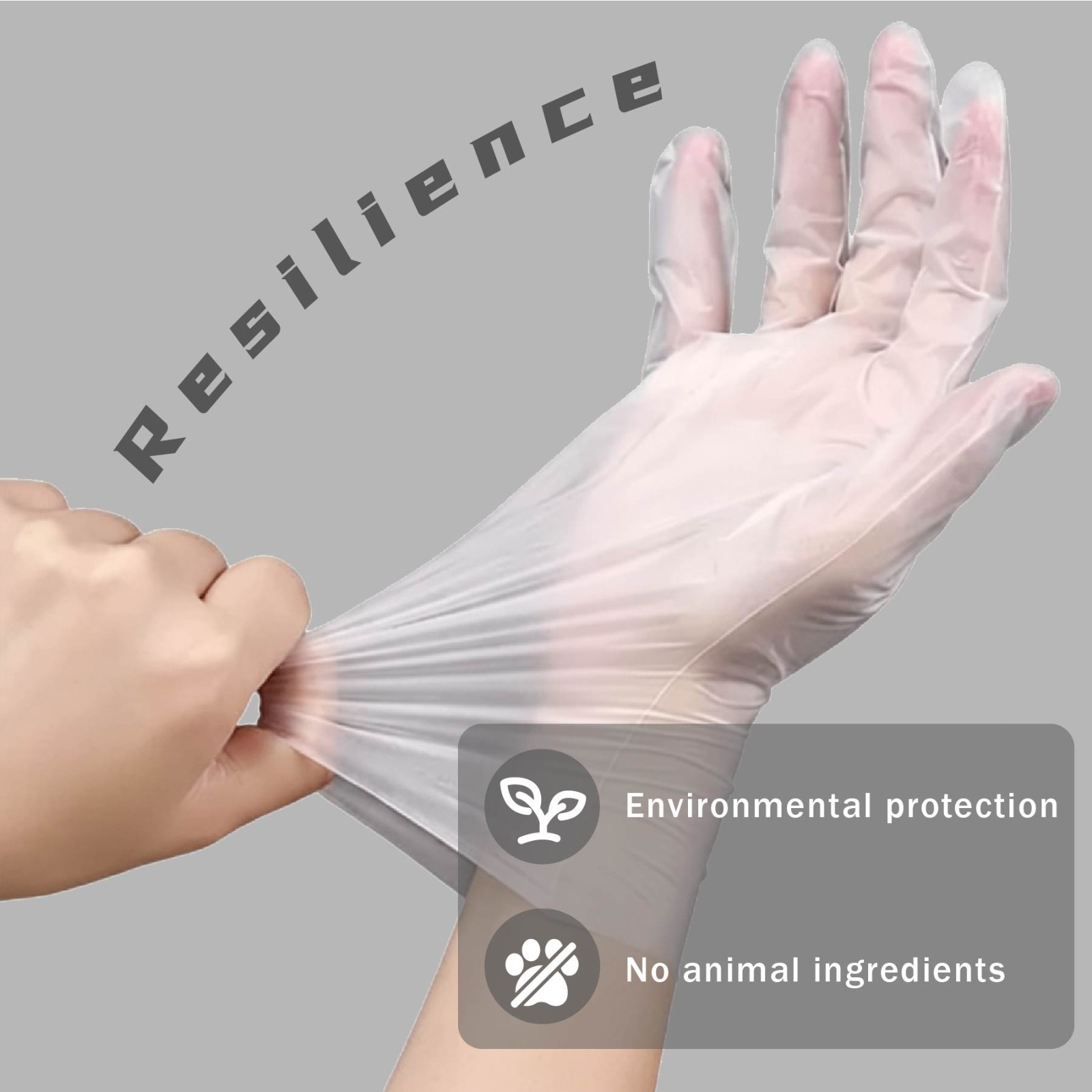 200 Pcs TPE Disposable Gloves Stretchy Food Prep Handling BPA Latex Free Size L