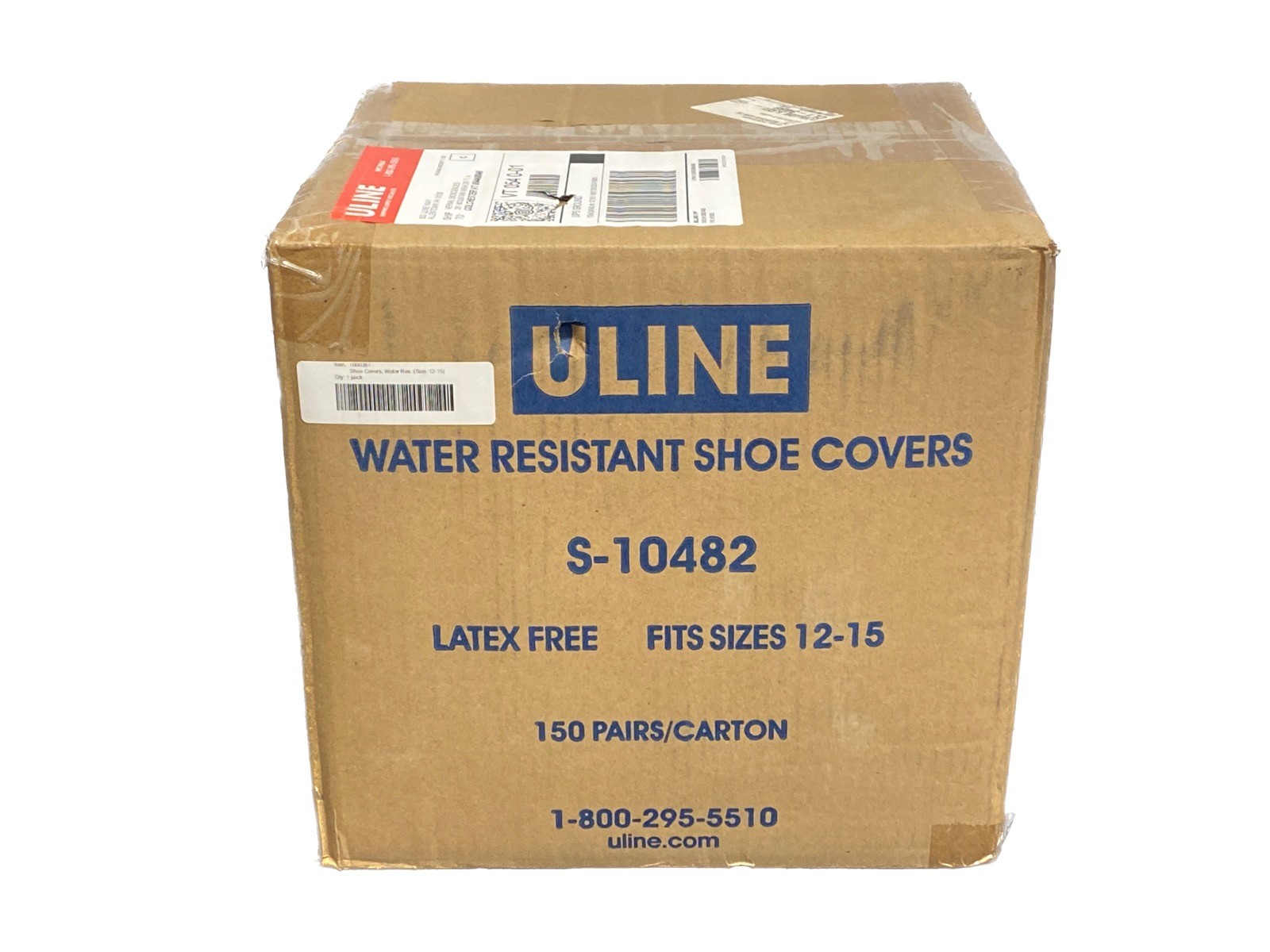 (150/Cs) ULINE Water Resistant Shoe Covers Size 12-15 Mens Blue S-10482