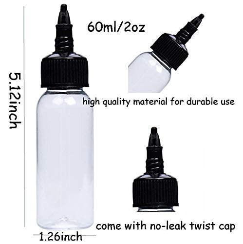 8Pcs 2 oz Squeeze Bottles Dispensing Plastic with 8pcs 2oz, clear
