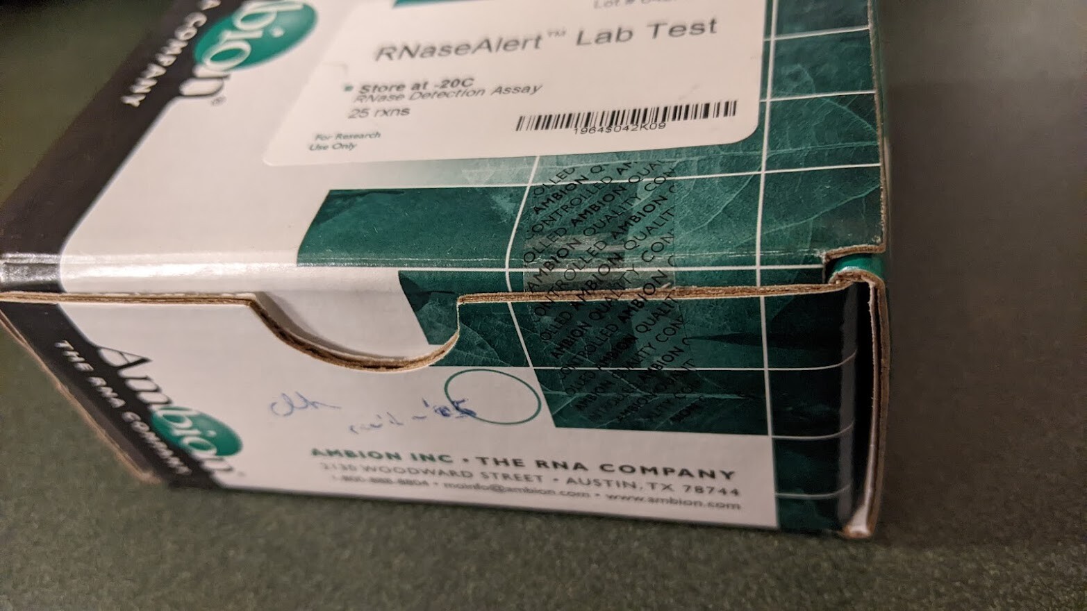 Ambion RNaseAlert Lab Test Kit Invitrogen Catalog number: AM1964