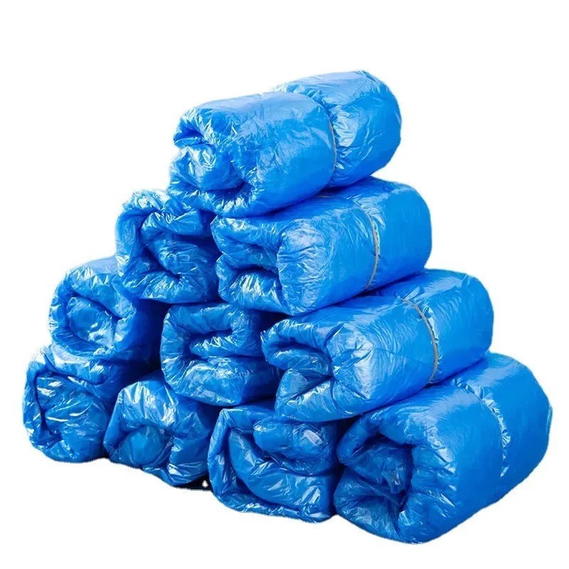 100Pcs Shoe Covers Overshoe Disposable Blue Rain Waterproof Boot Protect Carpet