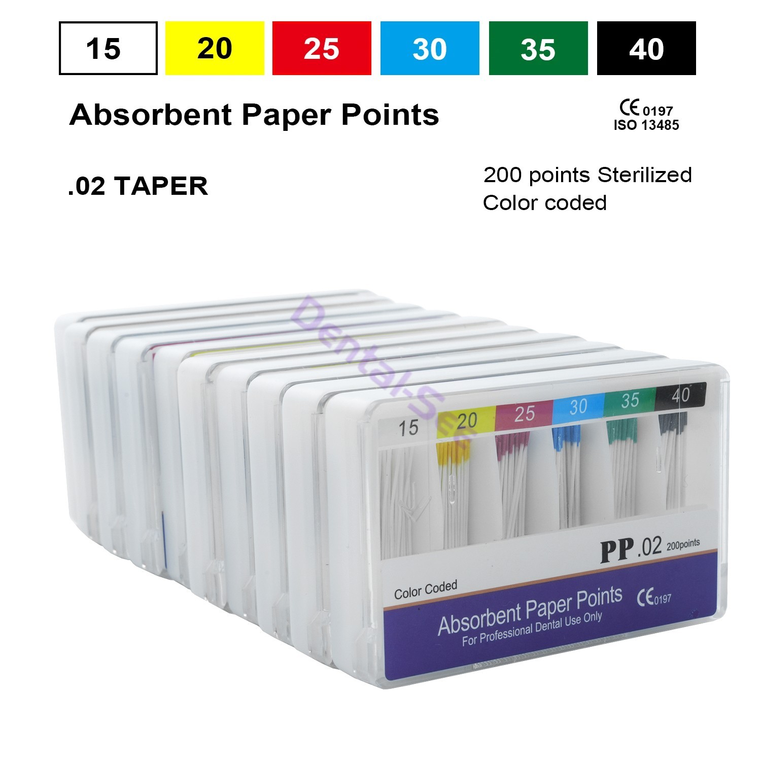 10Box Dental Endodontic Absorbent Paper Points Tips 15-40# 02 04 06