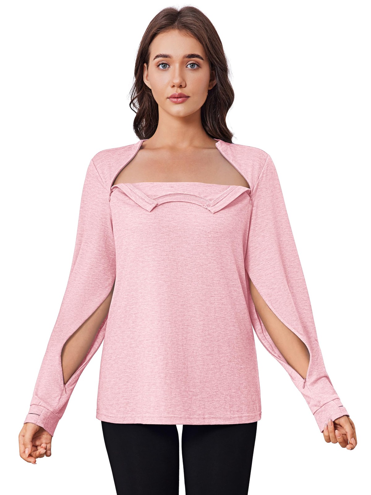 Deyeek Chemo Shirts for Port Access Women Post Shoulder 3X-Large, Pink