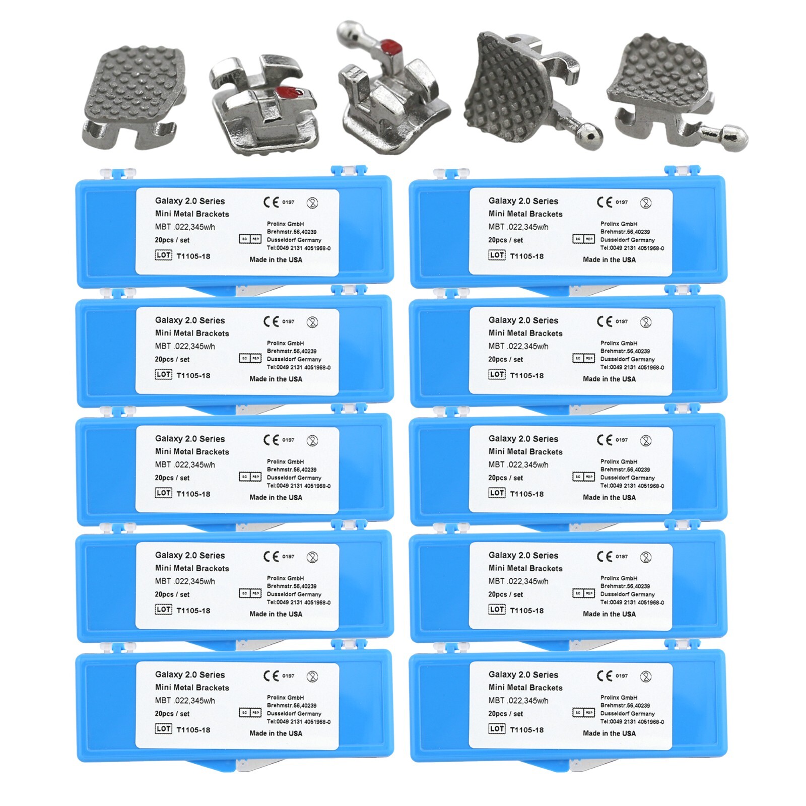 Dental Orthodontic Brackets MBT 022 345 Hooks 5-5 Creative Galaxy 2.0 10 Kits