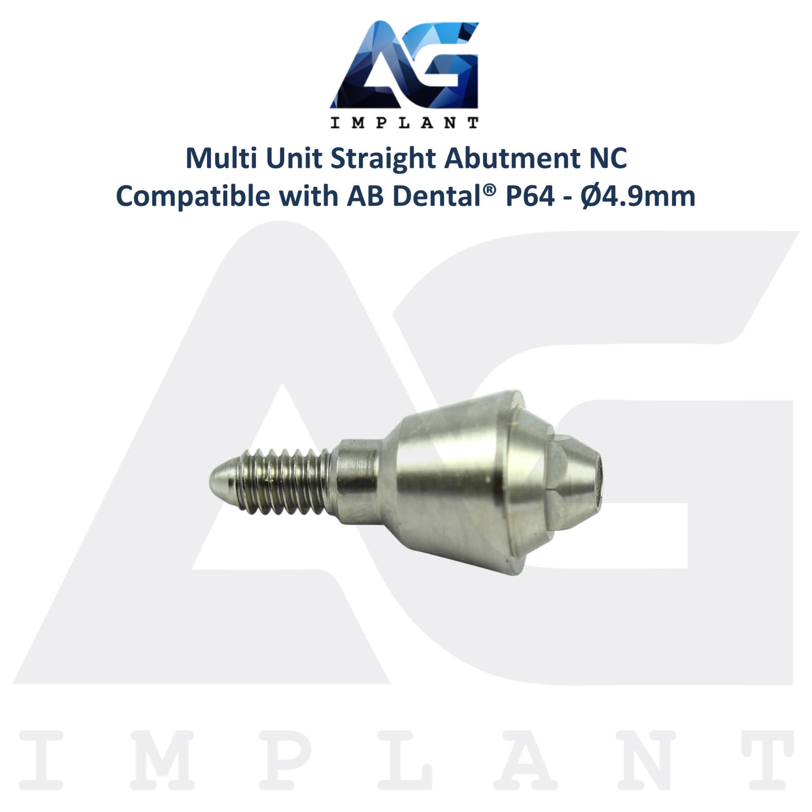 5 Straight Multi Unit Titanium Prosthetic P64 AB Dental® Compatible Ø4.9mm