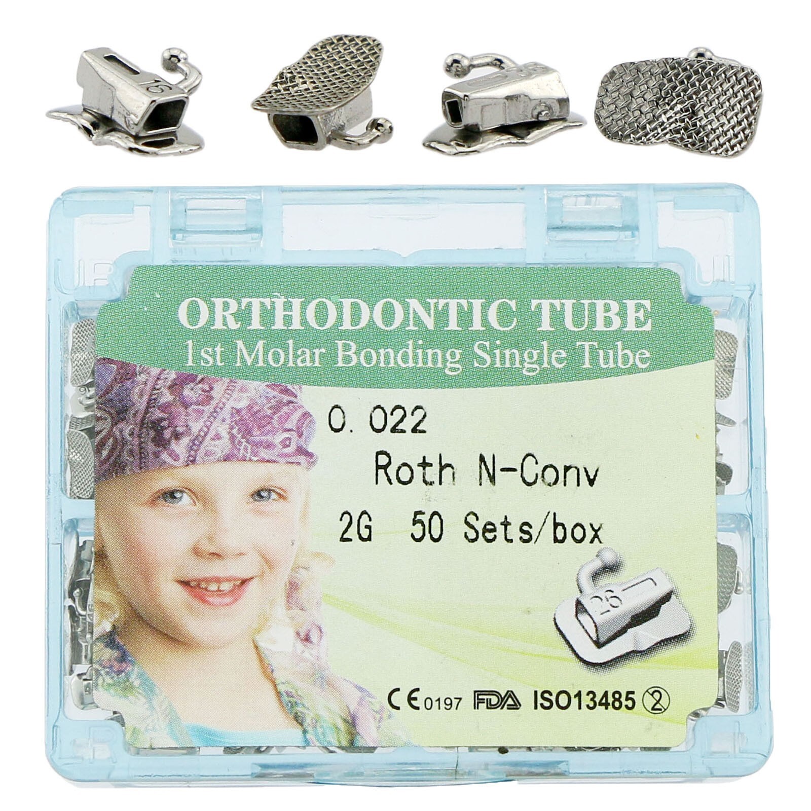 200Pcs Dental Orthodontic 2G MIM Buccal Tubes 1st Molar Tube Roth MBT 022