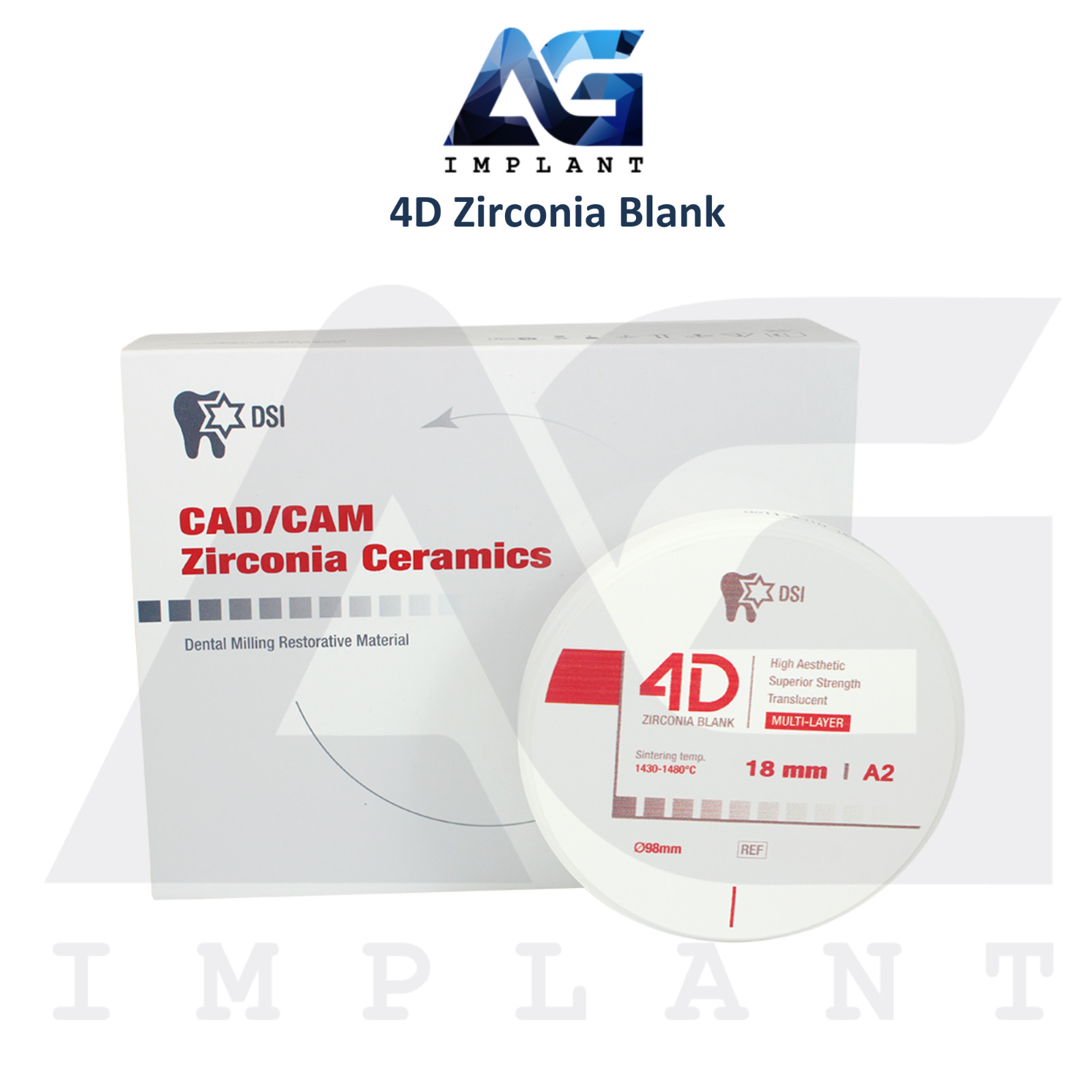 4D Zirconia Blank Manufacture Permanent Dental Prosthesis Multi Layered Dentist