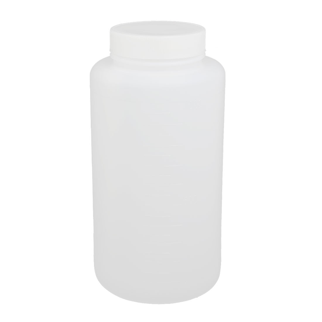 1000ml 55mm Dia Wide Mouth HDPE Plastic Round Graduated Bottles White