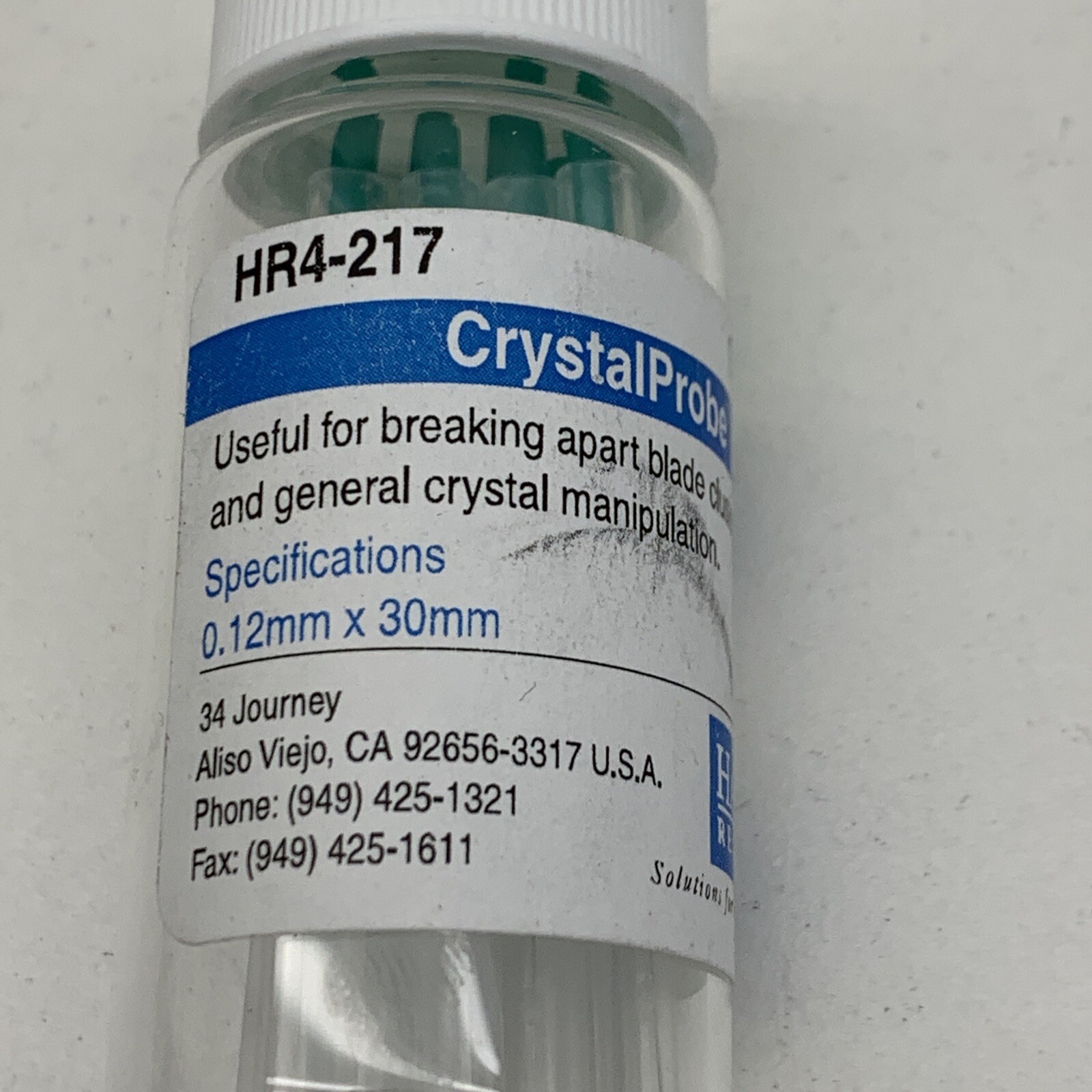 (10) Hampton Research HR4-217 Stainless Steel Crystal Probe 0.12mm x 30mm