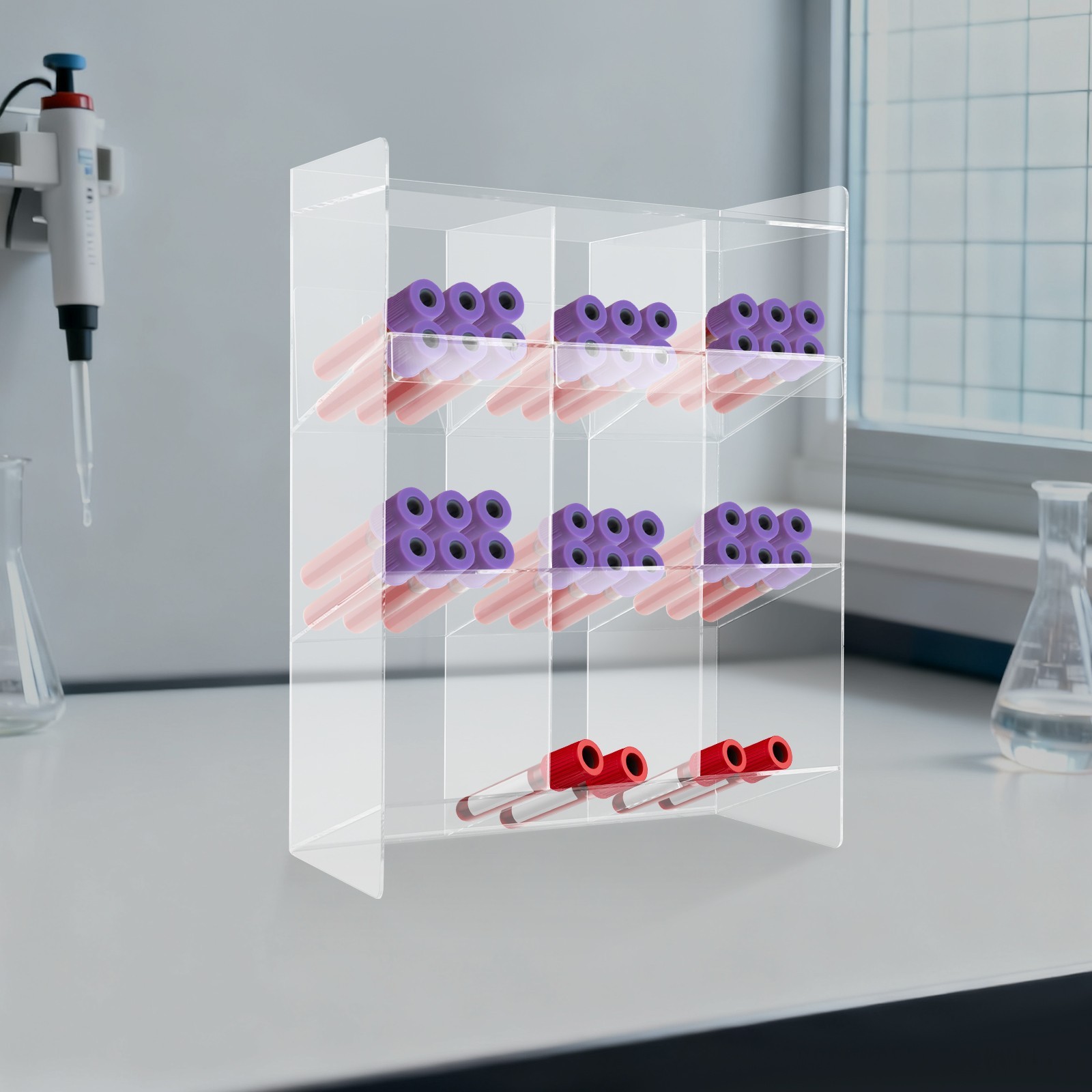 Clear Acrylic Tube Rack | Wall Mounting & Countertop Tube Organizer Holder