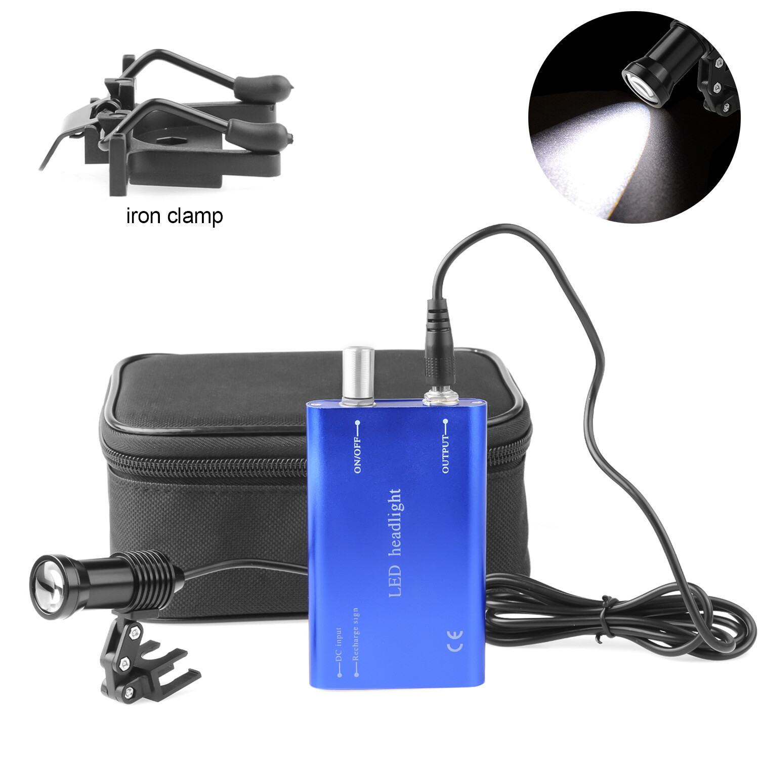 Dental 5W Headlight LED Lamp High Power+Two Clips for Magnifier Loupe DY-009 CE