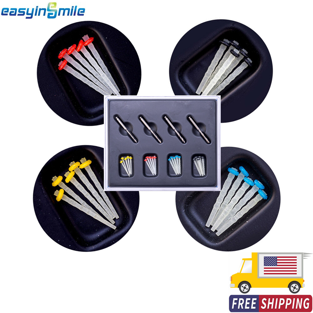 Dental Endodontic Screw Posts Gold Plated Sliver 2Key Conical Pins/Fiber Posts